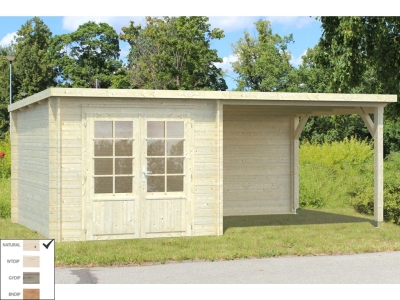 Palmako Blockbohlenhaus Ella 6,9+8,2 m² 28 mm naturbelassen