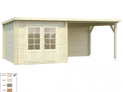 Palmako Blockbohlenhaus Ella 6,9+8,2 m² 28 mm naturbelassen