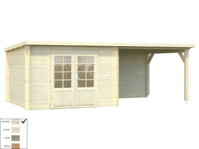 Palmako Blockbohlenhaus Ella 8,7+8,2 m² 28 mm naturbelassen