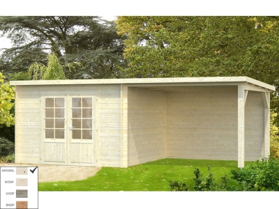 Palmako Blockbohlenhaus Ella 8,7+8,2 m² 28 mm naturbelassen