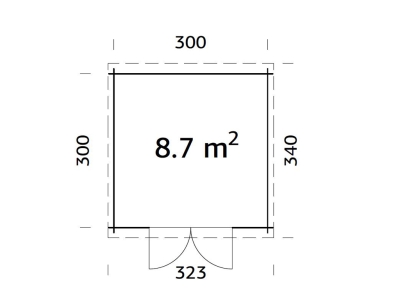 Palmako Blockbohlenhaus Ella 8,7 m² 28 mm naturbelassen