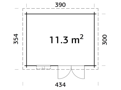 Palmako Blockbohlenhaus Elsa 11,3 m² 28 mm naturbelassen
