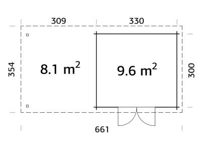 Palmako Blockbohlenhaus Elsa 9,6+8,1 m² 28 mm naturbelassen