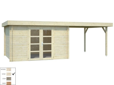 Palmako Blockbohlenhaus Elsa 9,6+8,1 m² 28 mm naturbelassen