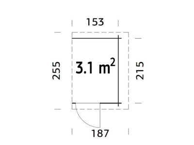Palmako Anbauschuppen 28 mm , 3.1 qm naturbelassen