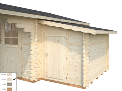 Palmako Anbauschuppen 28 mm , 3.1 qm naturbelassen