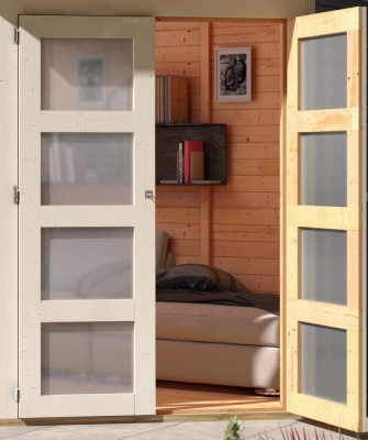Karibu Gartenhaus Gerätehaus Goldendorf 5 mit 280 cm Schleppdach - 19 mm