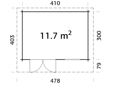 Palmako Blockbohlenhaus Heidi 11,7 m² 44 mm naturbelassen