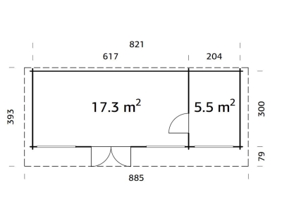 Palmako Blockbohlenhaus Heidi 22,8 m² 70 mm naturbelassen