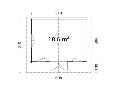 Palmako Blockbohlenhaus Helena 18,6 m² 70 mm naturbelassen