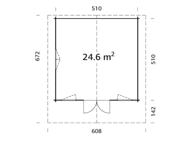 Palmako Blockbohlenhaus Helena 24,6 m² 70 mm naturbelassen