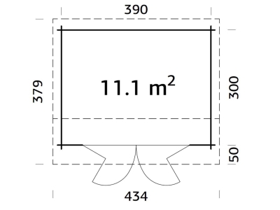 Palmako Blockbohlenhaus Ines 11,1 m² 44 mm naturbelassen