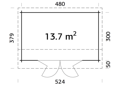 Palmako Blockbohlenhaus Ines 13,7 m² 44 mm naturbelassen