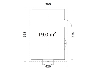 Palmako Blockbohlenhaus Irene 19,0 m² 44 mm naturbelassen