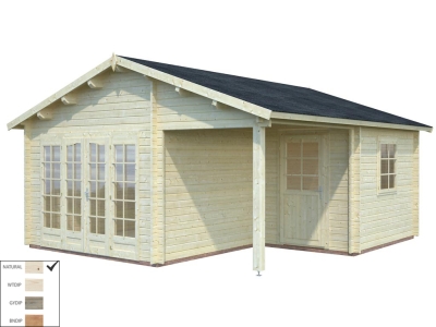 Palmako Blockbohlenhaus Irene 21,9+5,2 m² 44 mm naturbelassen