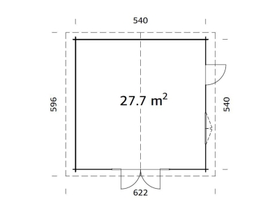 Palmako Blockbohlenhaus Irene 27,7 m² 70 mm naturbelassen