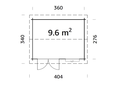 Palmako Blockbohlenhaus Iris 9,6 m² 28 mm naturbelassen