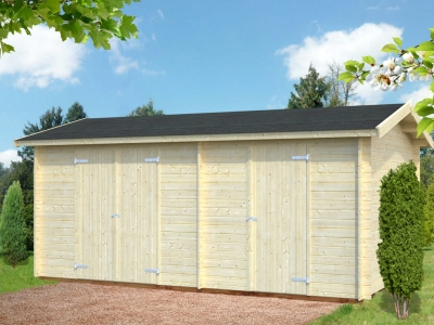 Palmako Gerätehaus BBH Jari 14,5 m² 28 mm naturbelassen