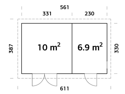 Palmako Gerätehaus Kalle 16,9 m² naturbelassen