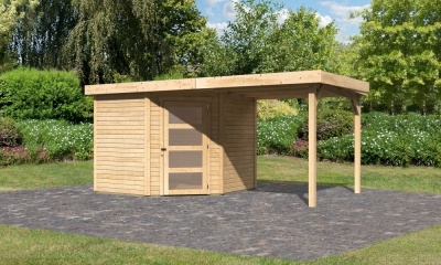 Woodfeeling Gartenhaus Schwandorf 3/5 mit Anbau 240 cm