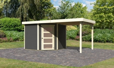 Woodfeeling Gartenhaus Schwandorf 3/5 mit Anbau 240 cm