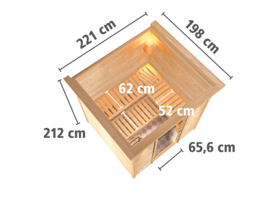 KARIBU MOJAVE Massivholzsauna 40mm
