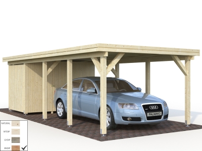 Palmako Geräteraum für Carport Karl 23,1 m² 19 mm naturbelassen