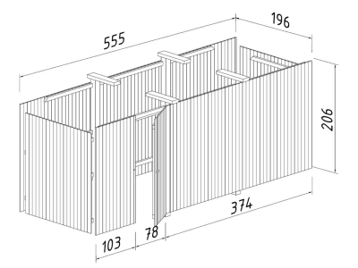 Palmako Geräteraum für Carport Karl 40,6 m² 19 mm naturbelassen