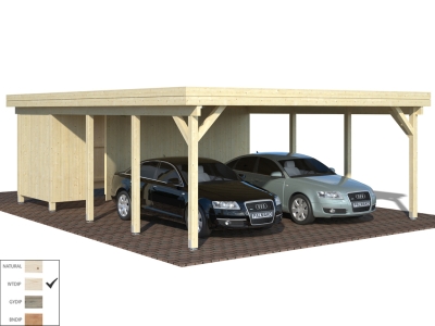 Palmako Geräteraum für Carport Karl 40,6 m² 19 mm naturbelassen