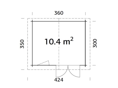Palmako Blockbohlenhaus Klara 10,4 m² 28 mm naturbelassen