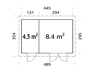 Palmako Zweiraumhaus Blockbohlenhaus Lara 12,7 m² 28 mm naturbelassen