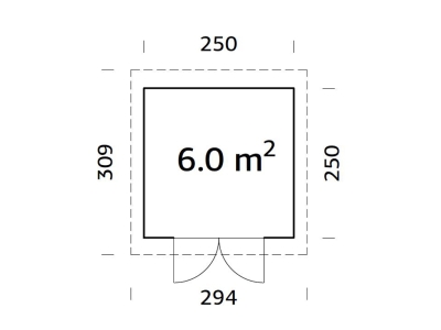 Palmako Blockbohlenhaus Lara 6,0 m² 28 mm naturbelassen