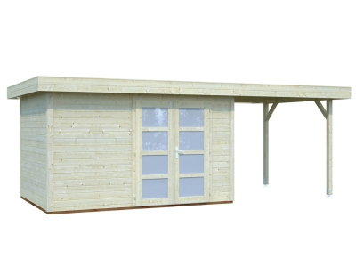 Palmako Blockbohlenhaus Lara 8,4+5,9 m² 28 mm naturbelassen