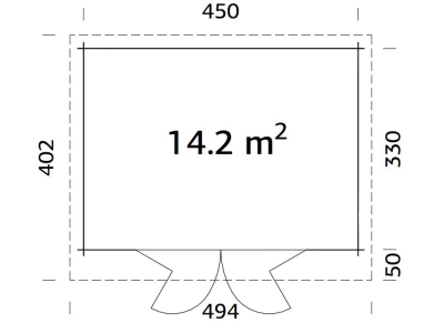 Palmako Blockbohlenhaus Lea 14,2 m² 44 mm naturbelassen