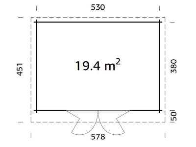 Palmako Blockbohlenhaus Lea 19,4 m² 44 mm naturbelassen