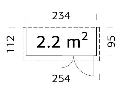 Palmako Gerätehaus, Anlehnhaus Leif 2,2 m² 16 mm naturbelassen