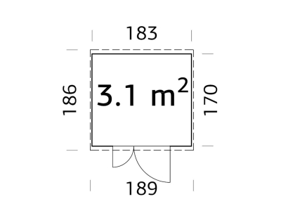 Palmako Gerätehaus Leif 3,0 m² 16 mm naturbelassen