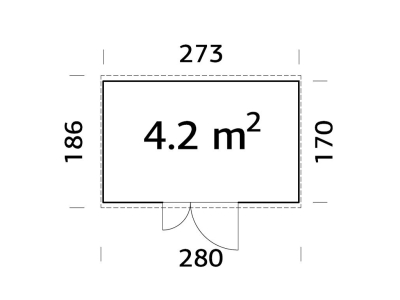 Palmako Gerätehaus Leif 4,5 m² 16 mm naturbelassen