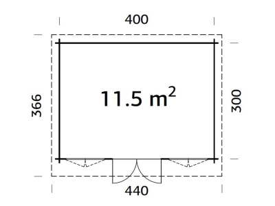 Palmako Blockbohlenhaus Lisa 11,5 m² 34 mm naturbelassen