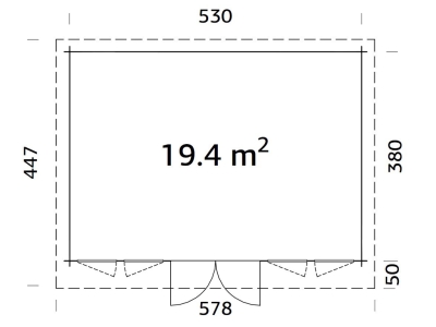 Palmako Blockbohlenhaus Lisa 19,4 m² 44 mm naturbelassen