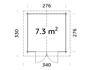 Palmako Blockbohlenhaus Lotte 7,3 m² 28 mm naturbelassen