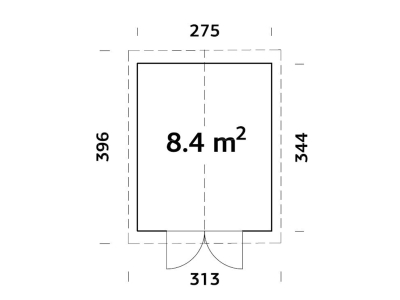 Palmako Gerätehaus Martin 8,4 m² 18+70 mm naturbelassen