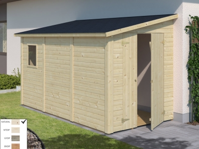 Palmako Gerätehaus Anlehnhaus Mia 5,4 m² 16 mm naturbelassen