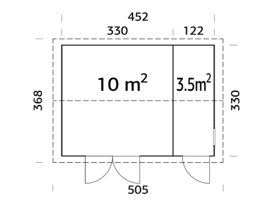 Palmako Gerätehaus Olaf 13,5 m² naturbelassen