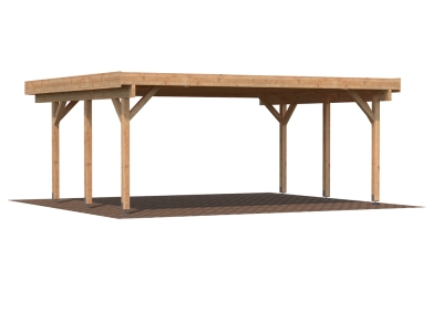 Palmako Doppel-Carport Karl 20,6 m² naturbelassen