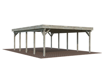 Palmako Doppel-Carport Karl 40,6 m² naturbelassen ,ohne Anbau