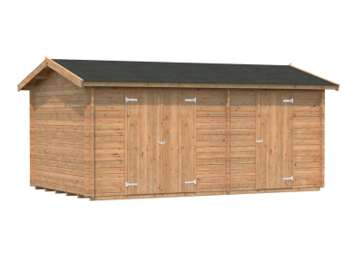 Palmako Gerätehaus BBH Jari 14,5 m² 28 mm naturbelassen