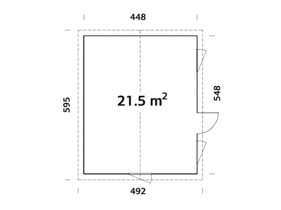Palmako Nordic BBH Pernilla 21,5 m² 18+95 mm naturbelassen