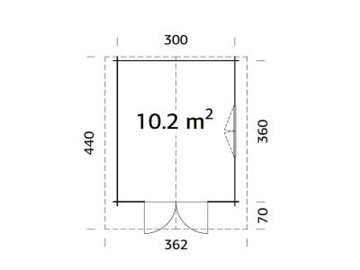 Palmako Blockbohlenhaus Sally 10,2 m² 44 mm naturbelassen
