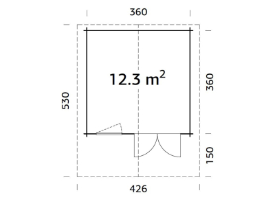 Palmako Blockbohlenhaus Sally 12,3 m² 44 mm naturbelassen